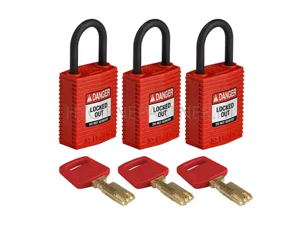 Brady 150189 SafeKey Compact Nylon veiligheidssloten Danger Locked Out rood