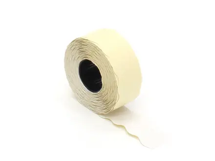 Prijsetiketten op rol wit 26x12 mm golfrand permanent wit