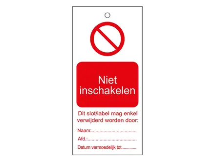 Waarschuwingtag niet inschakelen 75x160 mm