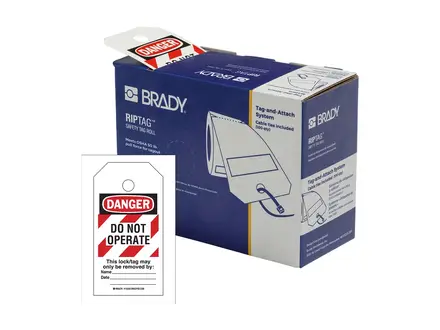 Waarschuwingstag met rode strepen RipTag Danger Do Not Operate 76,20x146,05 mm