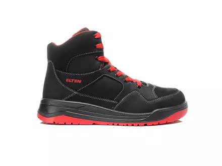 Elten Maverick Black-Red Mid veiligheidsschoen S3 SRC ESD