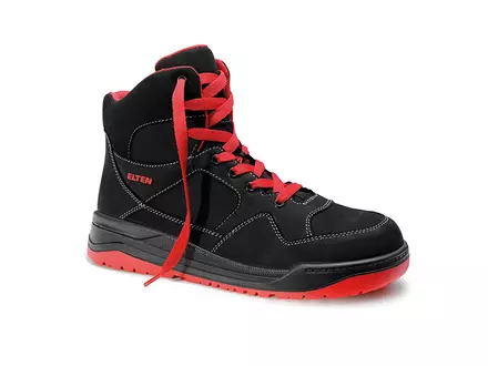 Elten Maverick Black-Red Mid veiligheidsschoen S3 SRC ESD