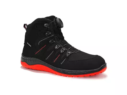 Elten Maddox Black-Red Mid veiligheidsschoen BOA-sluiting S3 SRC ESD