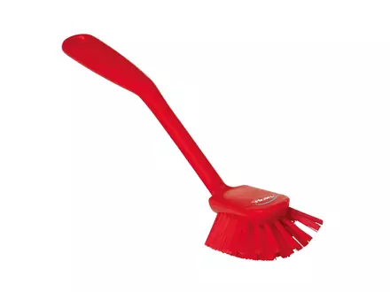 Vikan 42374 afwasborstel medium met schraaprand 280 mm rood