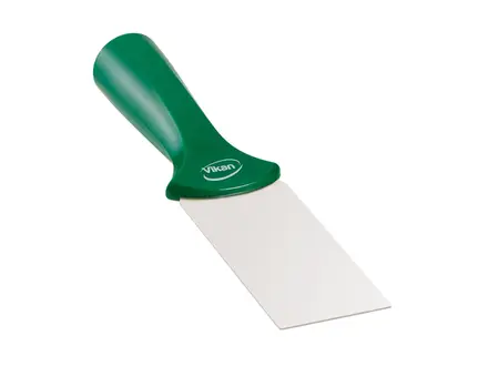 Vikan 40102 schraper voor steel montage RVS blad 50 mm groen