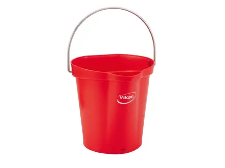 Vikan 56864 emmer met RVS hengsel 12 liter rood