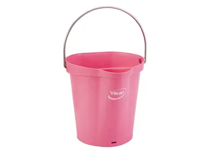Vikan 56861 emmer met RVS hengsel 12 liter roze
