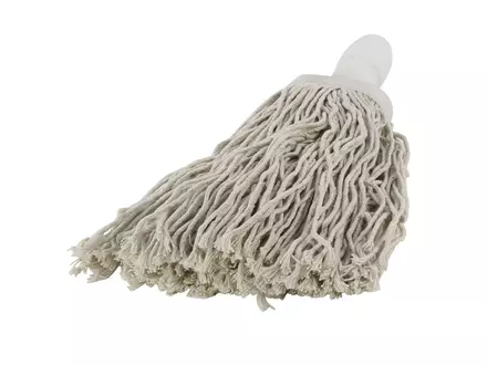 Spaanse mini-mop katoen met schroefdraadbevestiging 250 gr wit