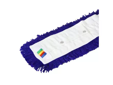 Zwabberhoes met drukknopen acryl 110 cm blauw