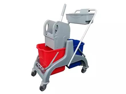 Rolemmer dubbel kunststof met strengenmop-pers 2x18 liter
