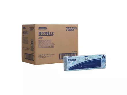 Kimberly-Clark WypAll X80 7565 poetsdoeken interfolded 410x330 mm blauw