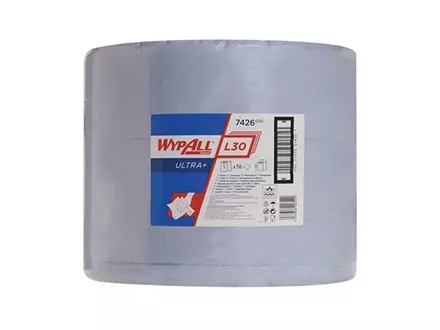 Kimberly-Clark Wypall L30 Ultra+ 7426 poetspapier industrierol 38x37 cm blauw