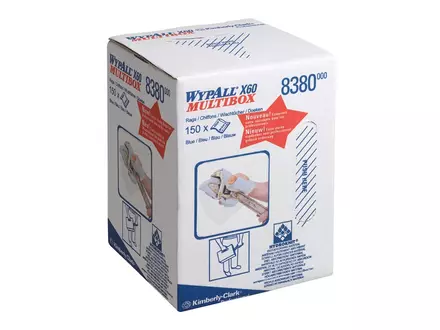 Kimberly-Clark Wypall X60 8380 poetsdoekrol 420x245 mm blauw