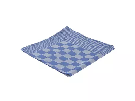 Theedoek geblokt 65x65 cm blauw