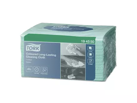 Tork reinigingsdoeken Coloured Long Lasting gevouwen W8 blauw