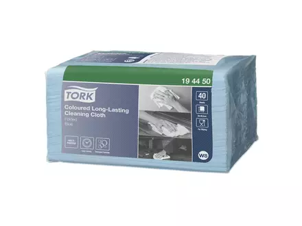 Tork reinigingsdoeken Coloured Long Lasting gevouwen W8 blauw