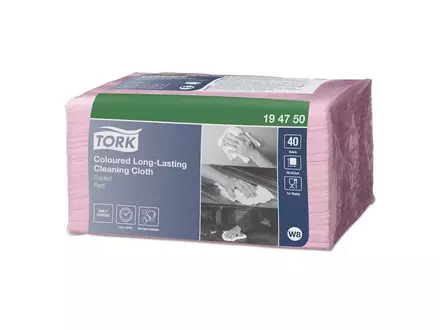 Tork reinigingsdoeken Coloured Long Lasting gevouwen W8 blauw