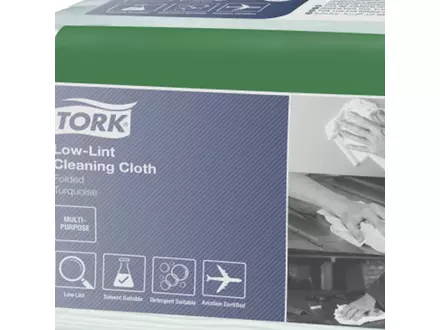 Tork reinigingsdoeken Low-Lint gevouwen 1-laags W8 blauw