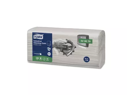 Tork poetsdoeken Industrial Cloth Folded 1-laags W4 grijs