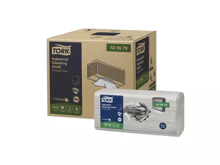 Tork poetsdoeken Industrial Cloth Folded 1-laags W4 grijs
