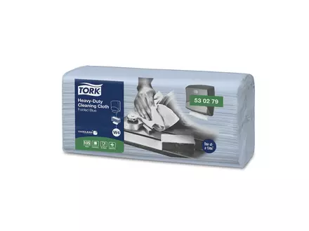Tork Heavy Duty Cloth Folded poetsdoeken W4 blauw