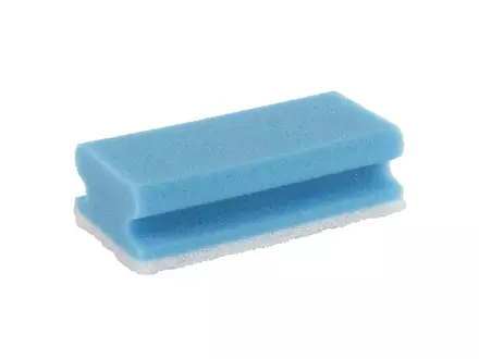 Schuurspons met handgreep 140x70x45 mm blauw-wit