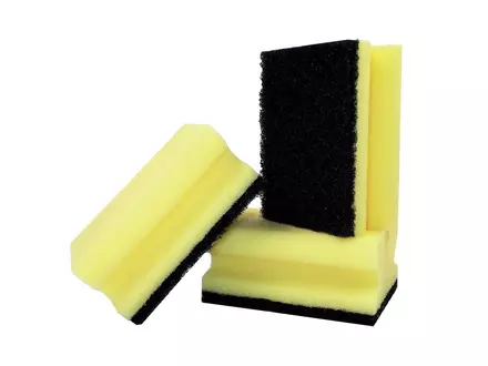 Schuurspons greep geel met groen 100x70x45 mm