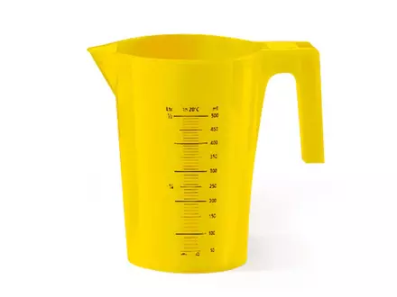 Maatbeker PP 500 ml transparant geel