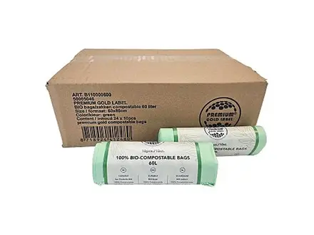 Afvalzak biologisch afbreekbaar 60x80 cm 30 mu 60 liter
