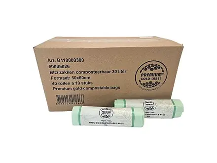 Afvalzak biologisch afbreekbaar 50x57 cm T15 transparant